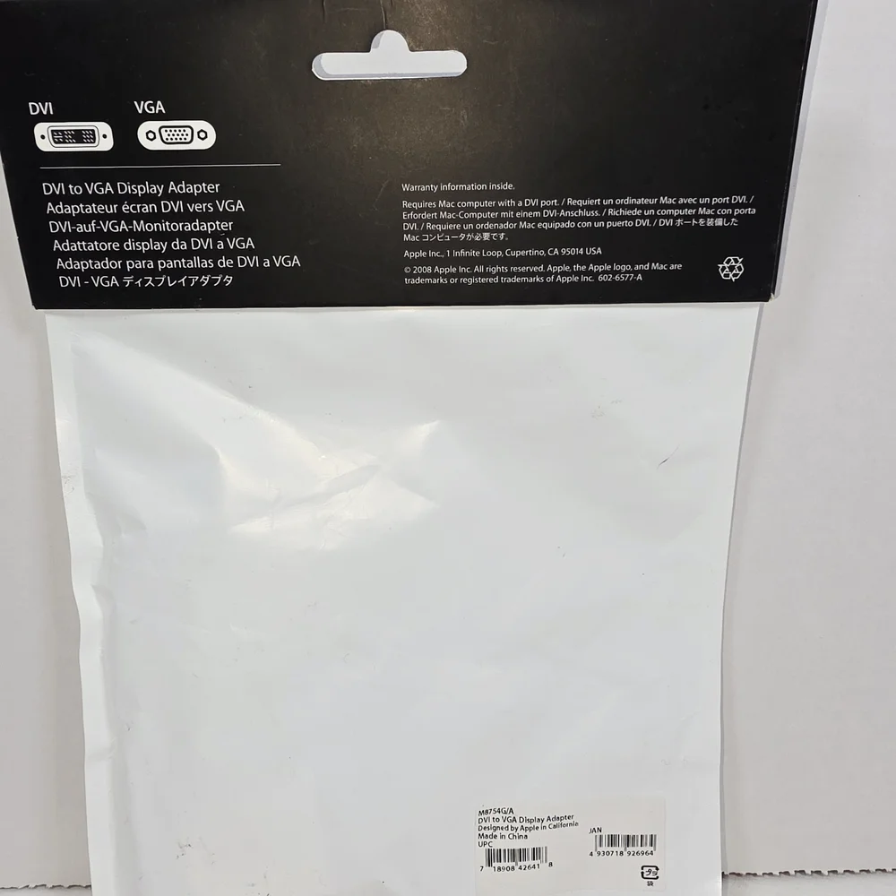 Apple White DVI to VGA Display Adapter